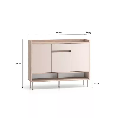 Schuhschrank mit Türen RENATE - Eiche Cremona / Kaschmir