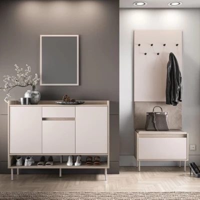 Schuhschrank mit Türen RENATE - Eiche Cremona / Kaschmir