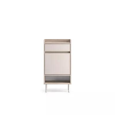 Schuhschrank mit Tür und Schublade RENATE - Cremona Eiche / Kaschmir