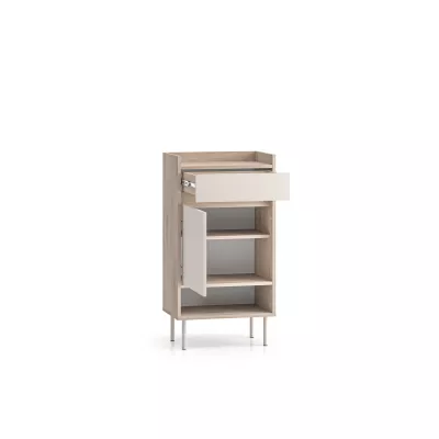 Schuhschrank mit Tür und Schublade RENATE - Cremona Eiche / Kaschmir