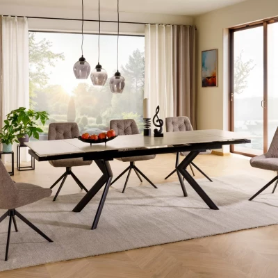 Ausziehbarer Esstisch 160(240)x90 RODMAN - beige / schwarz
