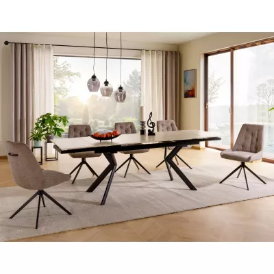 Ausziehbarer Esstisch 160(240)x90 RODMAN - beige / schwarz
