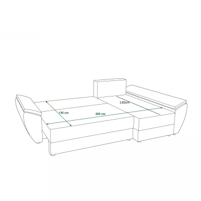 Eckcouchgarnitur für den täglichen Schlaf OPHELIA – Braun/Beige