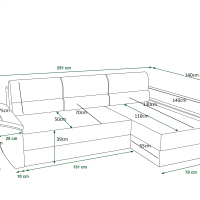 Eckcouchgarnitur für den täglichen Schlaf OPHELIA – Aschegrau Eckcouchgarnitur für den täglichen Schlaf OPHELIA – Aschegrau