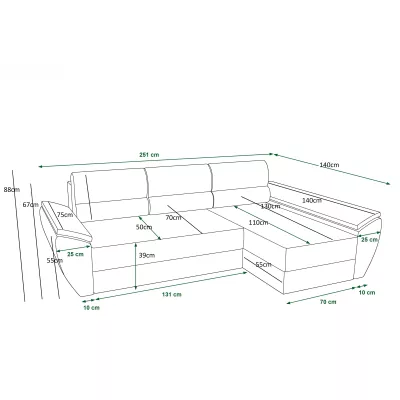 Eckcouchgarnitur für den täglichen Schlaf OPHELIA – Grün
