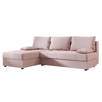 ADELINDE Eckschlafsofa - rosa, linke Ecke