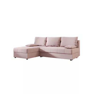 ADELINDE Eckschlafsofa - rosa, linke Ecke