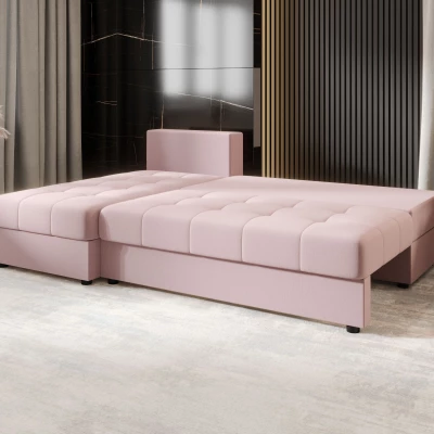 ADELINDE Eckschlafsofa - rosa, linke Ecke