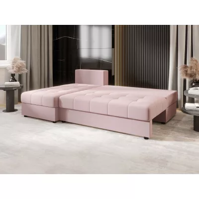 ADELINDE Eckschlafsofa - rosa, linke Ecke