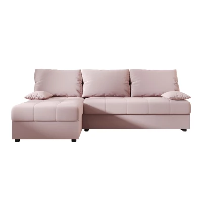 ADELINDE Eckschlafsofa - rosa, linke Ecke