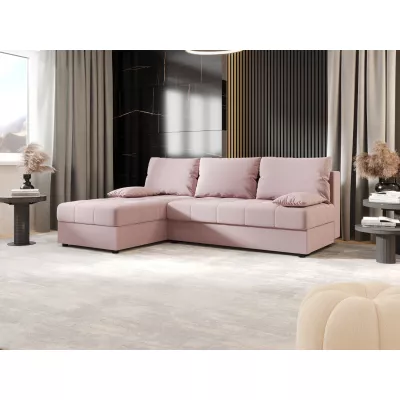 ADELINDE Eckschlafsofa - rosa, linke Ecke