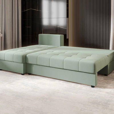 ADELINDE Eckschlafsofa - grün, linke Ecke