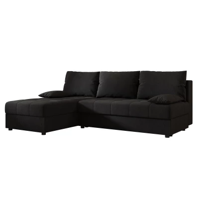 ADELINDE Ecksofa zum Zusammenklappen - schwarz 1, linke Ecke