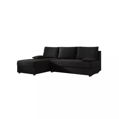 ADELINDE Ecksofa zum Zusammenklappen - schwarz 1, linke Ecke