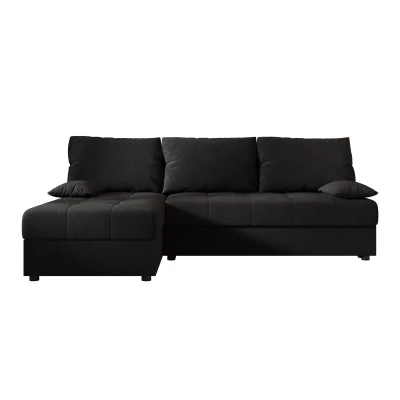ADELINDE Ecksofa zum Zusammenklappen - schwarz 1, linke Ecke