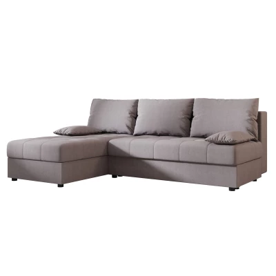 ADELINDE Eckschlafsofa - grau, linke Ecke