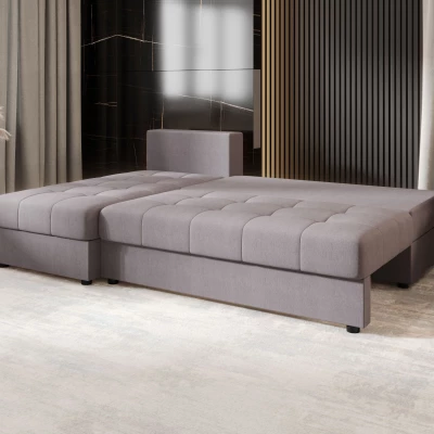 ADELINDE Eckschlafsofa - grau, linke Ecke