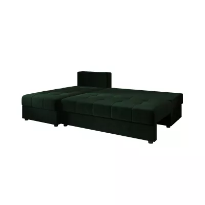 ADELINDE Eckschlafsofa – dunkelgrün, linke Ecke