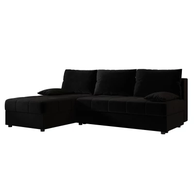 ADELINDE Ecksofa zum Zusammenklappen - schwarz 2, linke Ecke