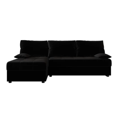 ADELINDE Ecksofa zum Zusammenklappen - schwarz 2, linke Ecke