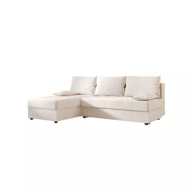 ADELINDE Eckschlafsofa – cremefarben, linke Ecke