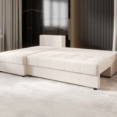 ADELINDE Eckschlafsofa – cremefarben, linke Ecke
