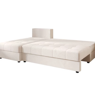 ADELINDE Eckschlafsofa – cremefarben, linke Ecke