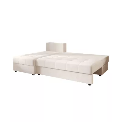 ADELINDE Eckschlafsofa – cremefarben, linke Ecke