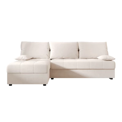 ADELINDE Eckschlafsofa – cremefarben, linke Ecke