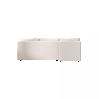 ADELINDE Eckschlafsofa – cremefarben, linke Ecke