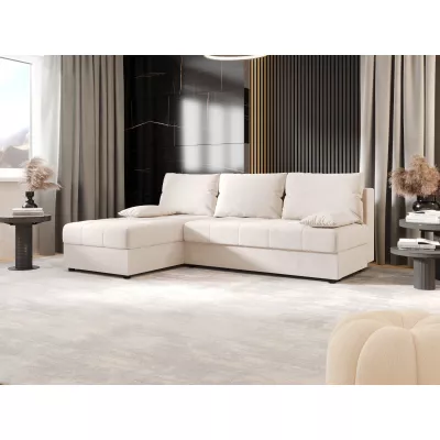 ADELINDE Eckschlafsofa – cremefarben, linke Ecke