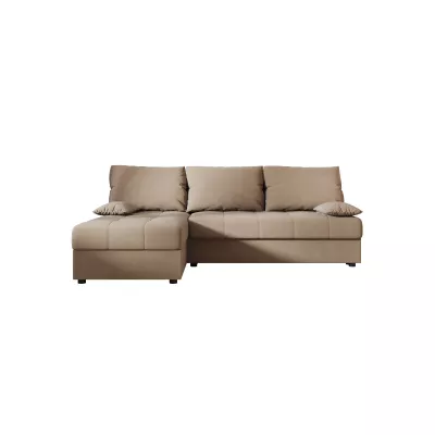 ADELINDE Eckschlafsofa - braun, linke Ecke