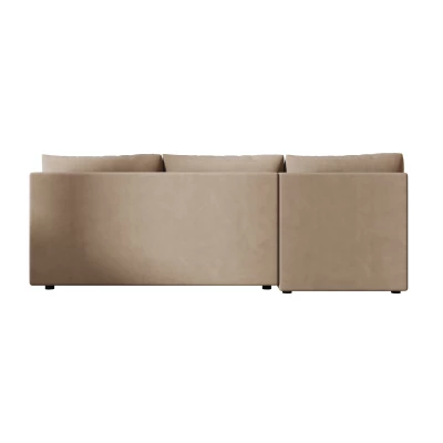 ADELINDE Eckschlafsofa - braun, linke Ecke