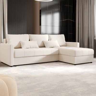 Schlafsofa ADELINDE – Creme, rechte Ecke
