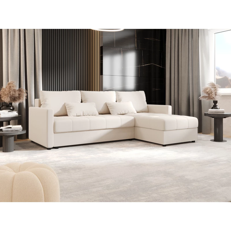 Schlafsofa ADELINDE – Creme, rechte Ecke