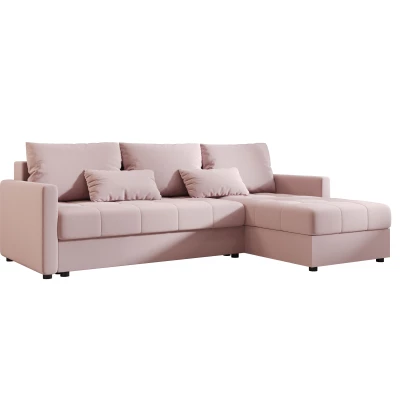 Schlafsofa ADELINDE – rosa, rechte Ecke