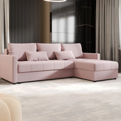 Schlafsofa ADELINDE – rosa, rechte Ecke