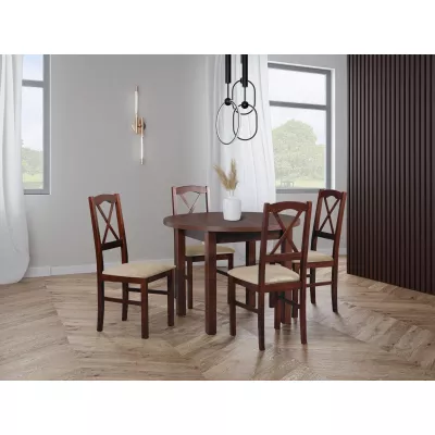 Runder Esstisch 100(180)x100 HELGA 4 - Nussbaum
