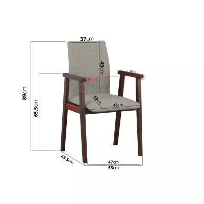 Esszimmerstuhl ADENA – Walnuss/Grau