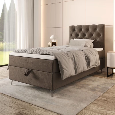 Gepolstertes Boxspringbett 120x200 ADRIA 2 - braun