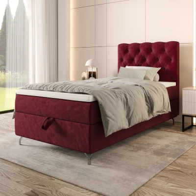 Gepolstertes Boxspringbett 120x200 ADRIA 2 - rot