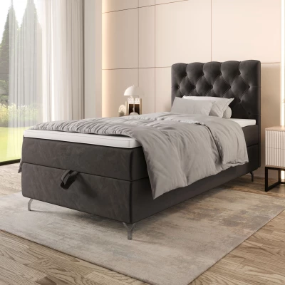 Gepolstertes Boxspringbett 120x200 ADRIA 2 - grau