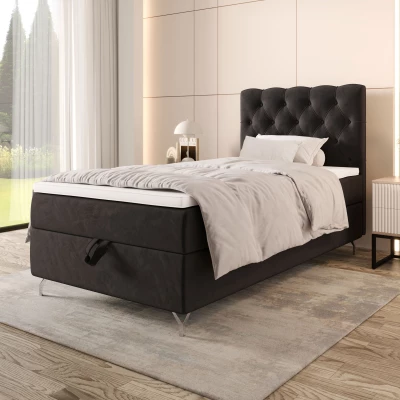 Gepolstertes Boxspringbett 120x200 ADRIA 2 - Dunkelgrau