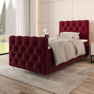 Gepolstertes Boxspringbett 90x200 ADRIA PLUS 2 - rot