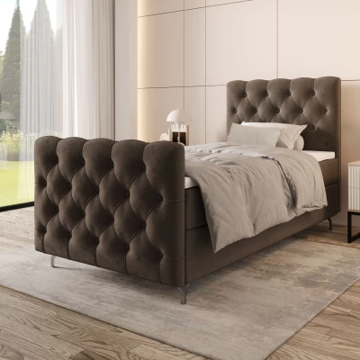 Gepolstertes Boxspringbett 120x200 ADRIA PLUS 2 - braun