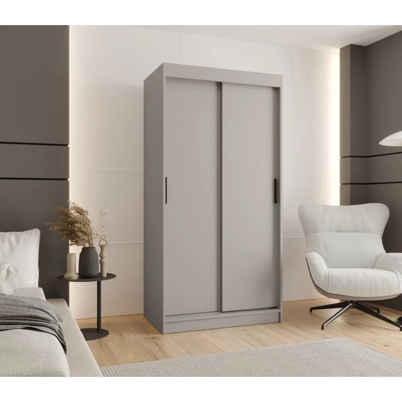 Kleiderschrank mit Schiebetüren 100 cm CASANDRA - Kaschmir