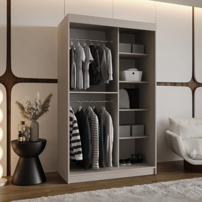 Kleiderschrank mit Schiebetüren 120 cm CASANDRA - Kaschmir