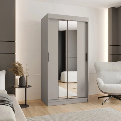 Kleiderschrank 100 cm CASANDRA mit Spiegel - Kaschmir