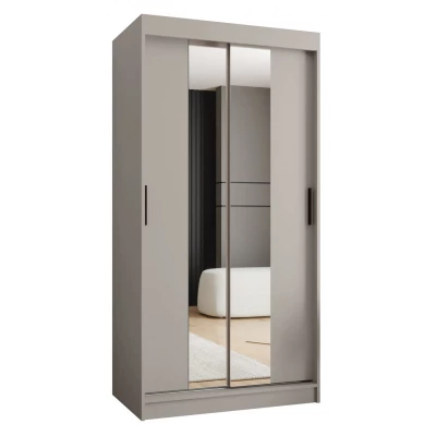 Kleiderschrank 100 cm CASANDRA mit Spiegel - Kaschmir