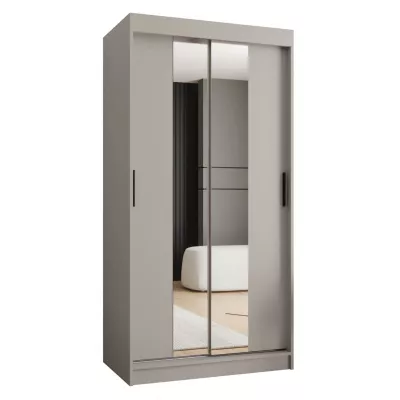 Kleiderschrank 100 cm CASANDRA mit Spiegel - Kaschmir